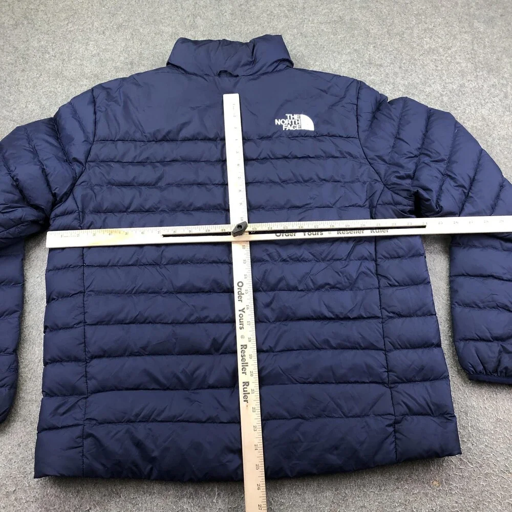 The North Face Jacket Mens Large Blue Puffer Full Zip Insulated Outdoor Warm